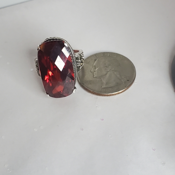 925 sterling silver , size 6 , red ruby - Picture 3 of 4